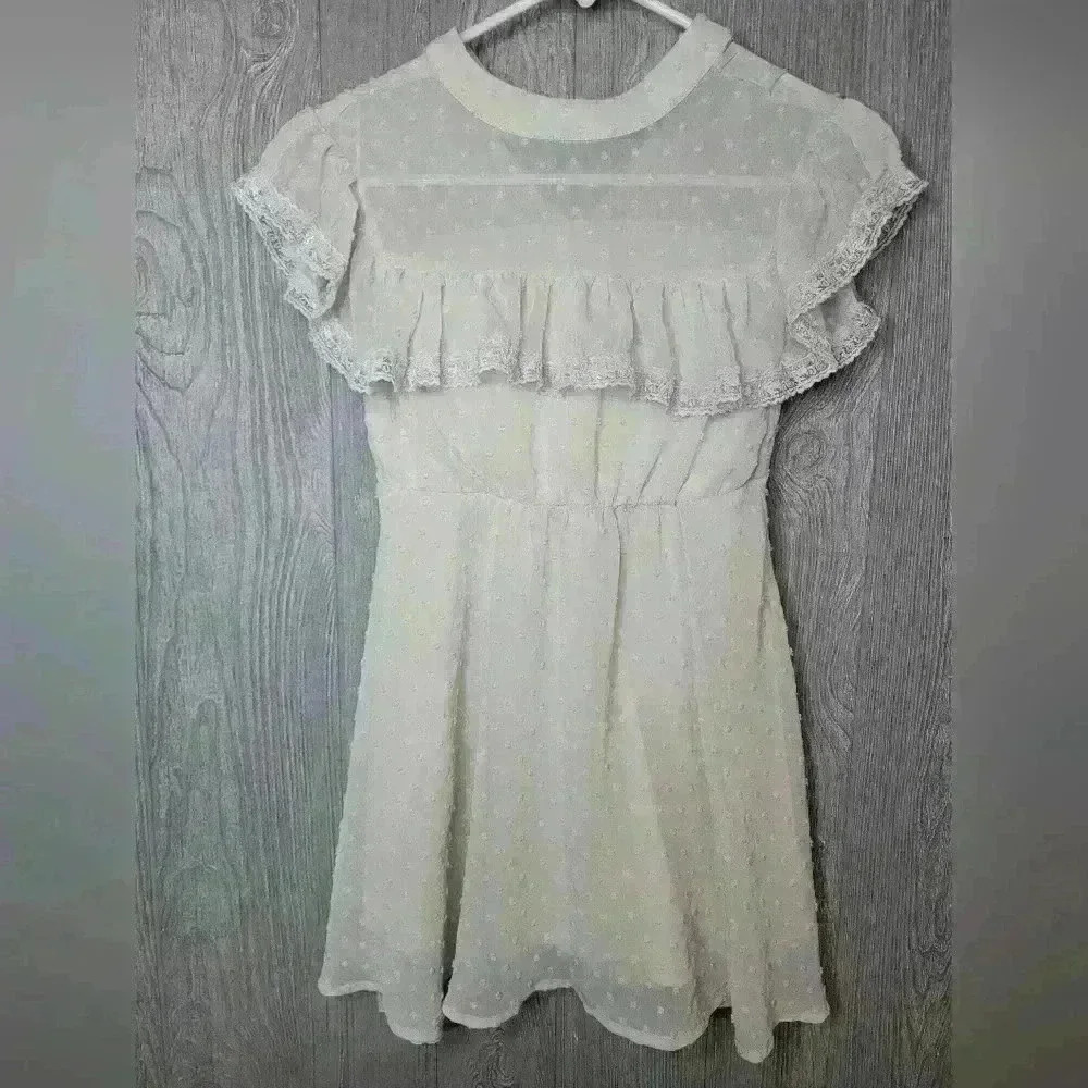 Shein girls cream colored lace dress size 9